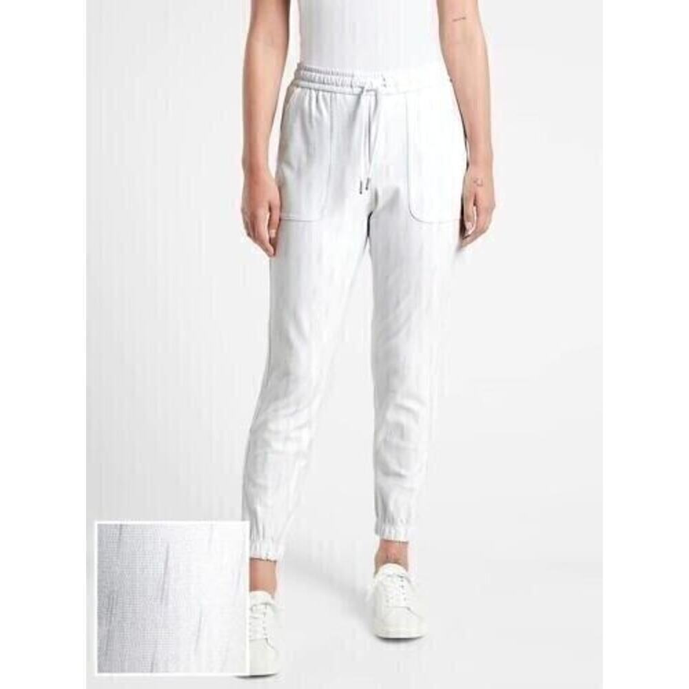 NEW Athleta Farallon Printed Joggers Pants White Grey Women's Plus Size 24